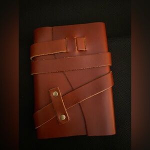 Portland Leather Goods Small Brown Wrap Leather Journal.